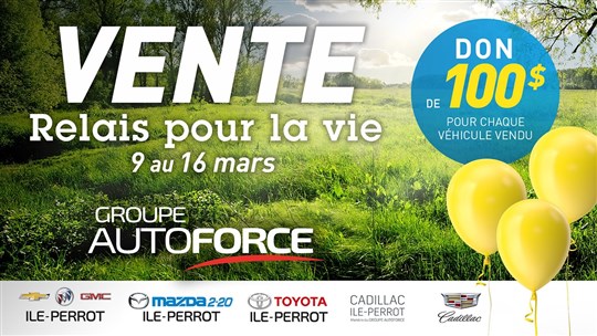 Groupe AutoForce : Don de 100 $ au Relais pour la vie pour chaque véhicule vendu