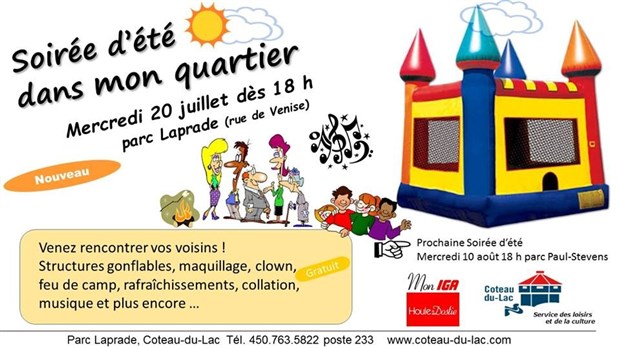 Soirée d'été dans mon quartier à Coteau-du-Lac
