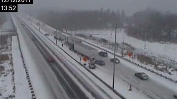 Carambolage sur l'autoroute 40 en direction Ouest 
