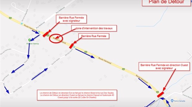 Fermeture complète de la route 342 dans Vaudreuil-Dorion