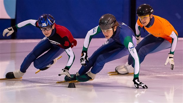 Des patineurs de la région font une démonstration de leur savoir-faire aux Jeux du Québec 