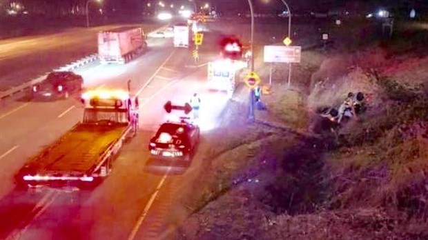 Accident sur l’autoroute 20 ouest à Coteau-du-Lac dans les dernières minutes