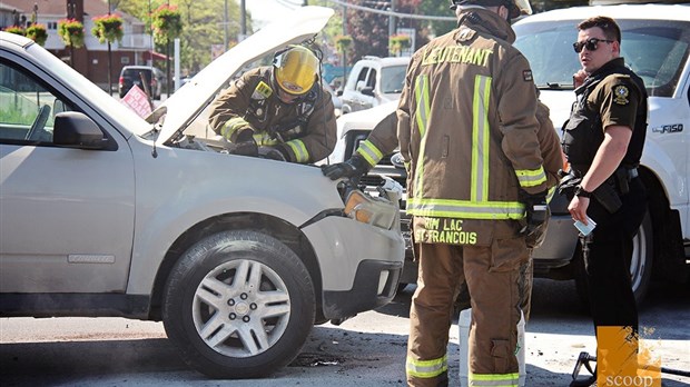 Accident impliquant trois véhicules à Coteau-du-Lac