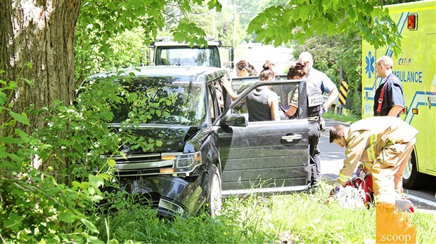 Un automobiliste qui termine sa course contre un arbre subit des blessures mineures