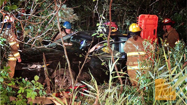 Une violente sortie de route fait un blessé à Sainte-Marthe 