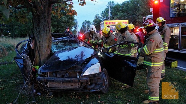 Dernière heure : violente sortie de route à Saint-Polycarpe
