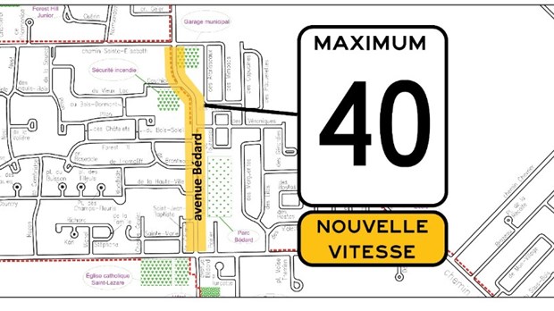 Réduction de la vitesse sur l'avenue Bédard à Saint-Lazare