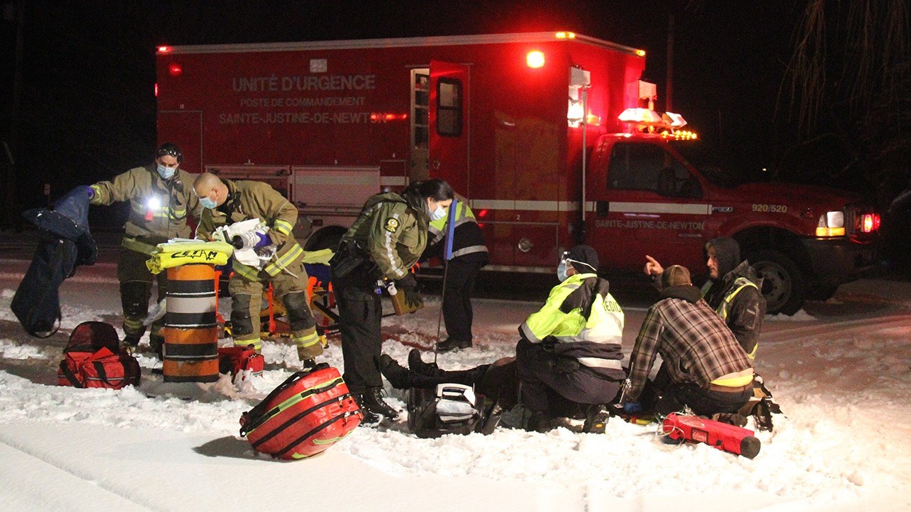 Capotage sur le 3e rang à SainteJustinede Newton