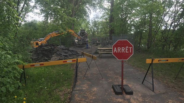 Travaux de stabilisation aux abords du cana; Soulanges à Coteau-du-Lac 