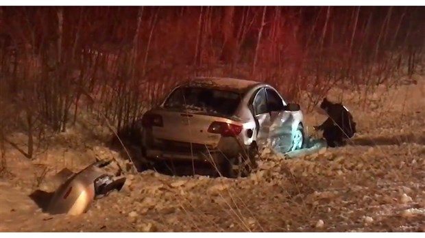 Face-à-face sur la route 201 près du pont Monseigneur-Langlois 