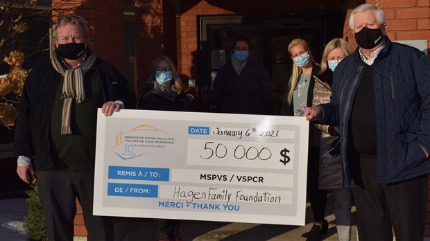 Un don de 50 000$ pour la Maison de soins palliatifs de Vaudreuil-Soulanges 