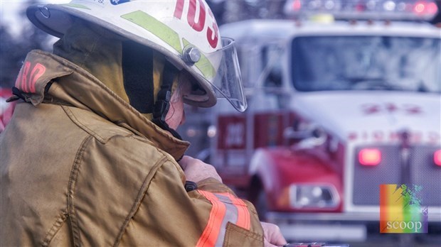 Les sapeurs de Vaudreuil-Dorion en action cet après-midi 