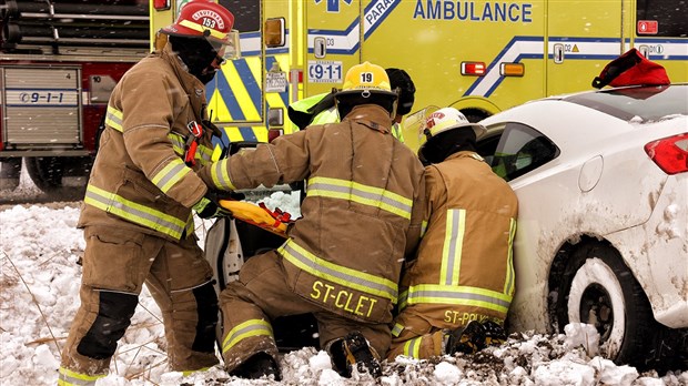 Dérapage sur la route Cité-des-Jeunes à Saint-Clet