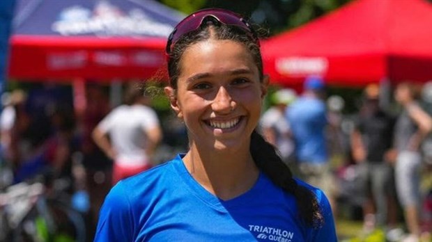Béatrice Normand de Coteau-du-lac au départ du Triathlon