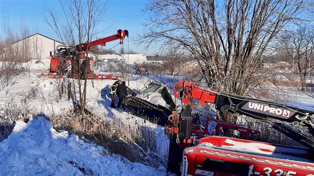 Sortie de piste pour une surfaceuse 