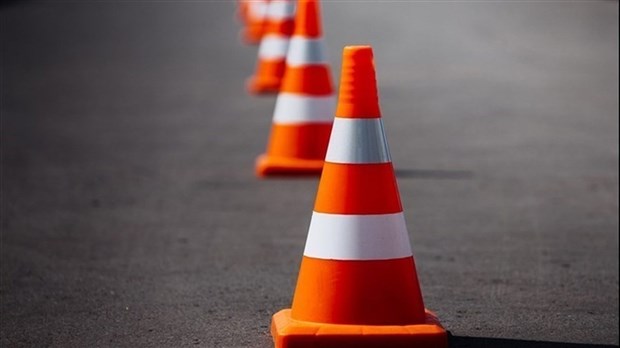 Entrave sur le chemin de la Grande-Ligne, à Sainte-Martine, ce lundi 