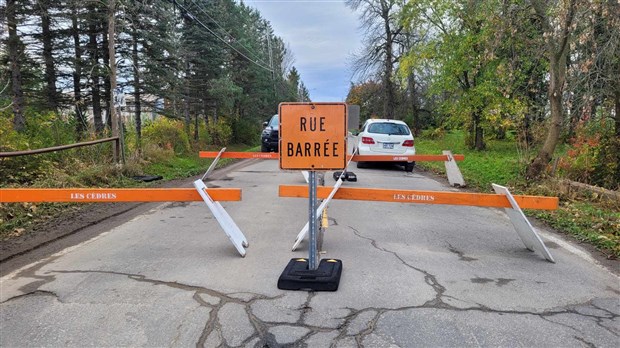 Fermeture d'une portion du Chemin Saint-Dominique à Les Cèdres