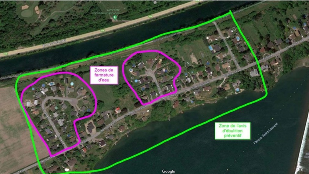 Water shutoff and preventive boilwater notice at PointedesCascades