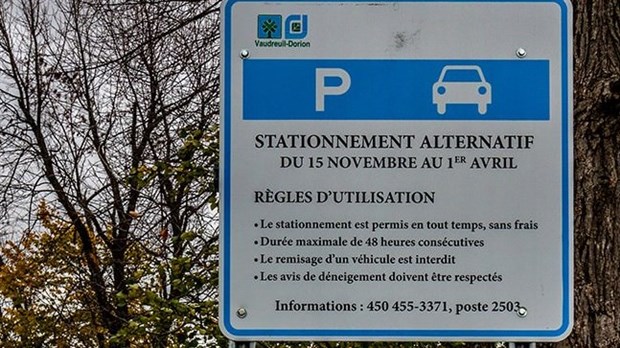 Mise en service de la ligne de stationnement hivernal de Vaudreuil-Dorion 