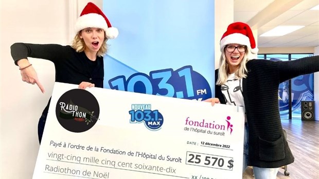 La Fondation de l'Hôpital du Suroît dépasse son objectif pour son 4e Radiothon de Noël 