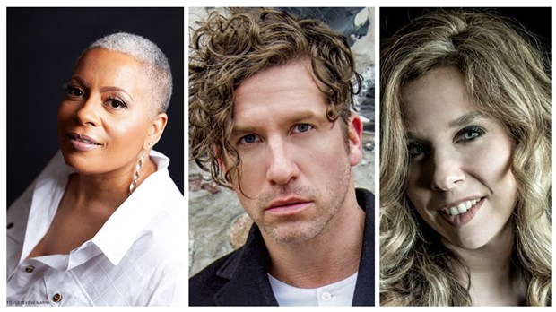 Kim Richardson, Jonas Tomalty et Marie-Pierre Leduc à Hudson pour la Fête du Canada