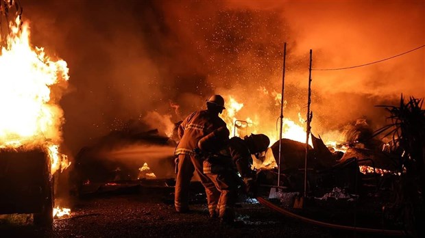 Firefighters still on site of massive fire in Rigaud