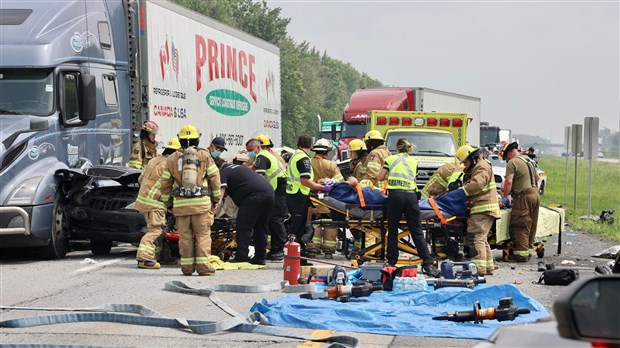 Accident majeur sur la 20 Ouest entre Saint-Zotique et Rivière-Beaudette