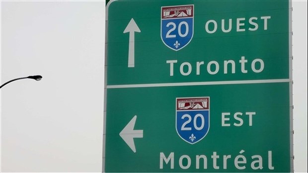 Prolongement des travaux sur l'autoroute 20 ouest