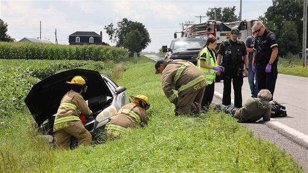 Deux sorties de route ce midi dans Vaudreuil-Soulanges 