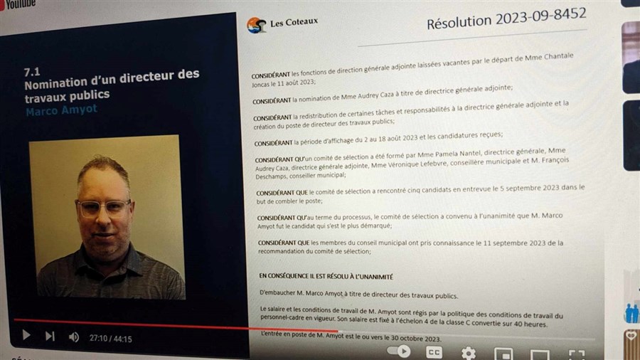 Les Coteaux aura un nouveau Directeur des travaux publics 
