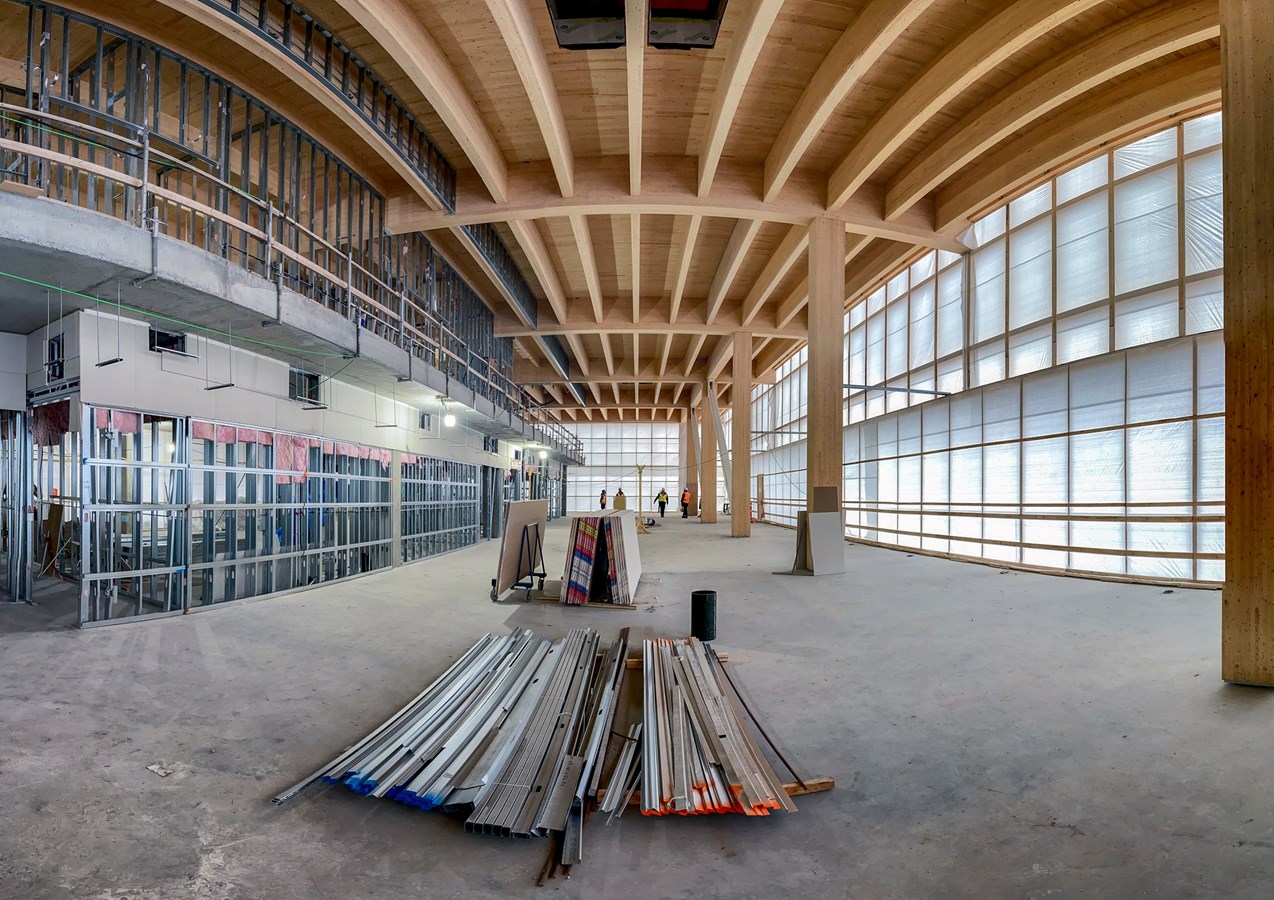 Pôle municipal de VaudreuilDorion à michemin dans les travaux