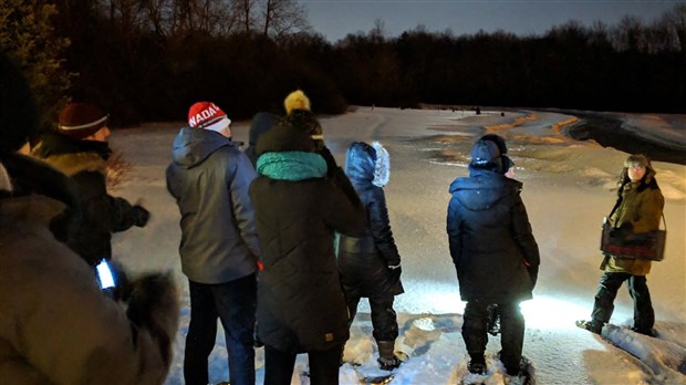 Nighttime snowshoe trek at Belvedere Cemetery 