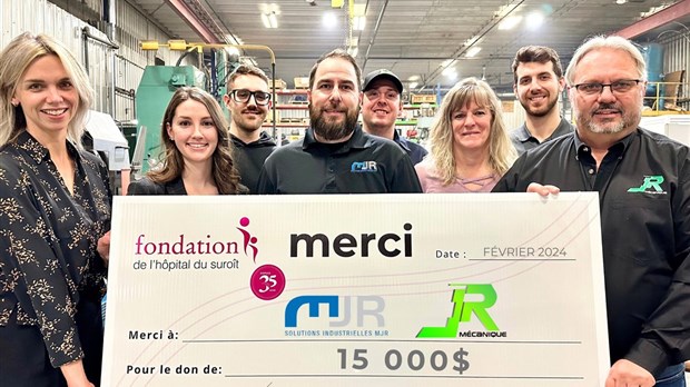 Les Industries MJR et J.R.Mécanique remettent 15 000$ à la Fondation de l'Hôpital du Suroît 