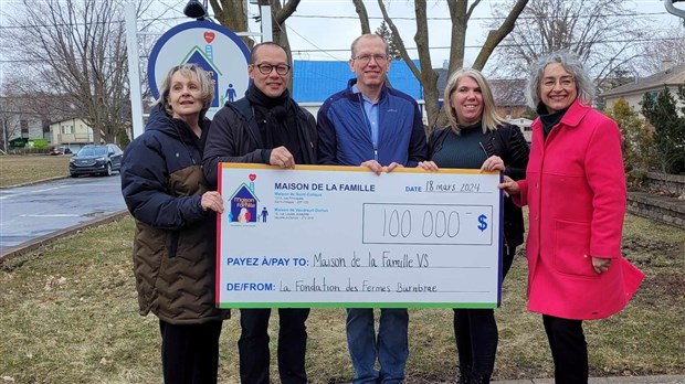 La Fondation des Fermes Burnbrae remet 100 000$ à la Maison de la Famille