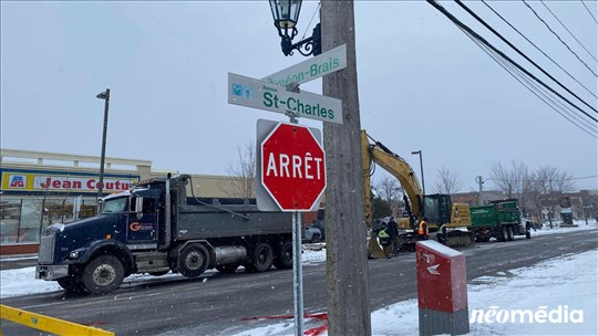 Travaux sur l'Avenue Saint-Charles à Vaudreuil-Dorion