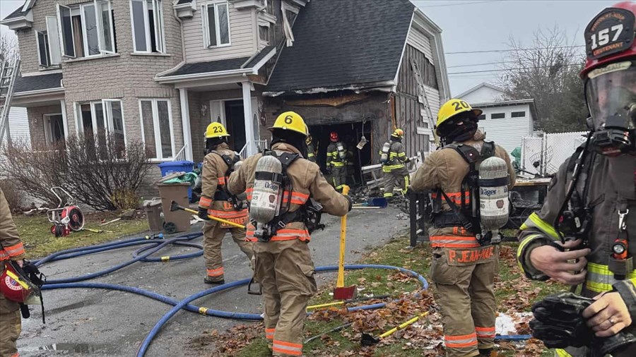 Feu de garage à Notre-Dame-de-l’Île-Perrot