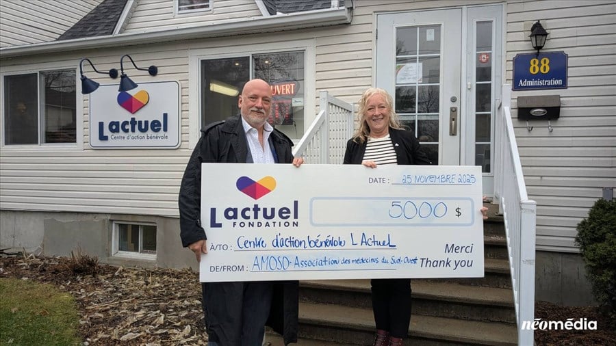 Les médecins de la région remettent 5 000$ au CAB L'Actuel 