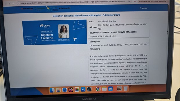 La CCIVS organise un déjeuner-causerie avec la FCCQ