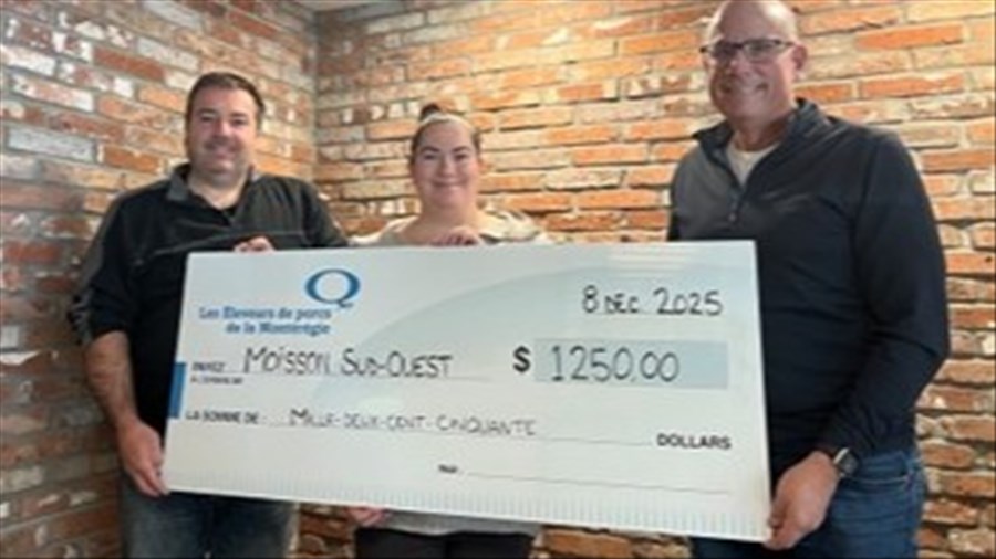 Éleveurs de porcs : 1 250 $ pour Moisson Sud-Ouest