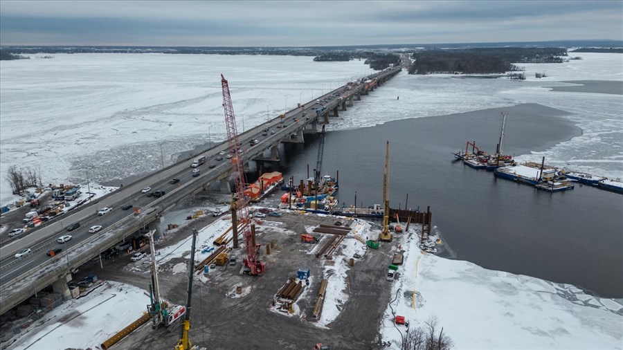 Pont de l'Île-aux-Tourtes: changement de configuration temporaire 