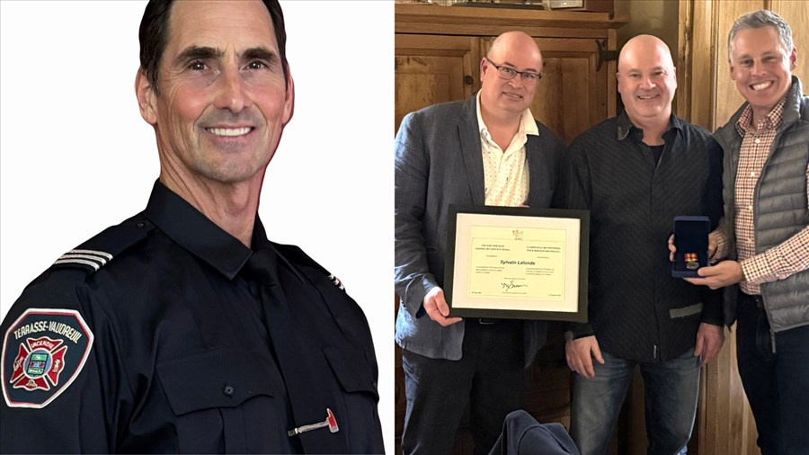 Une médaille des pompiers remise à deux sapeurs de Terrasse-Vaudreuil 