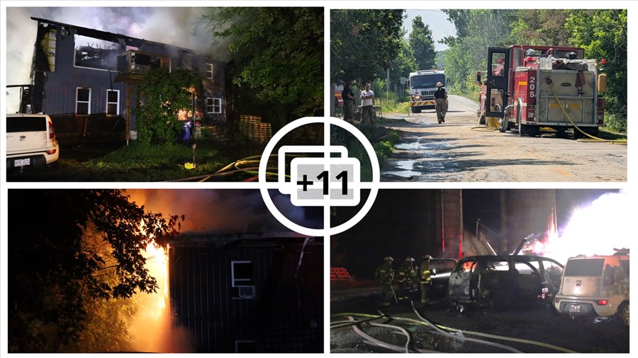 Immeuble ravagé par les flammes aux Cèdres