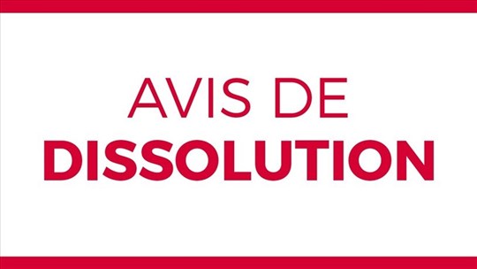 Avis de dissolution: Parc sous-marin du lac Saint-François