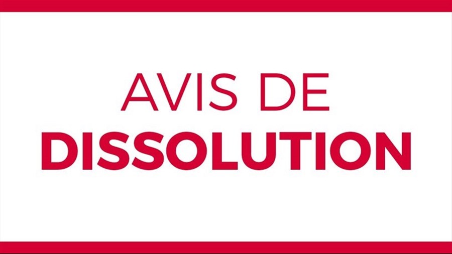 Avis de dissolution: Parc sous-marin du lac Saint-François