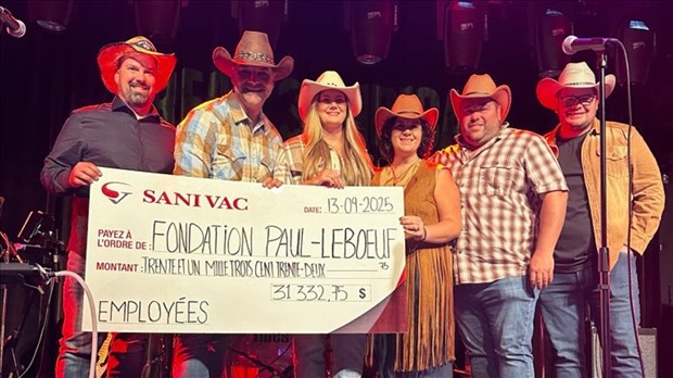 Sanivac remet plus de 31 000 $ à la Fondation Paul-Leboeuf