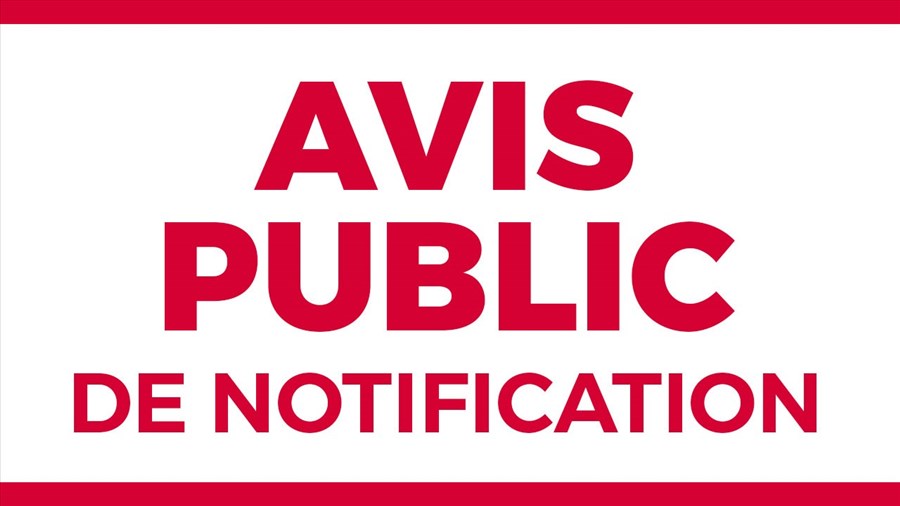 Avis public de notification