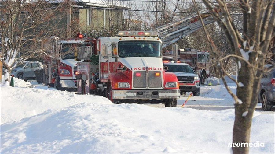 Intervention des sapeurs de Vaudreuil-Dorion en cours 