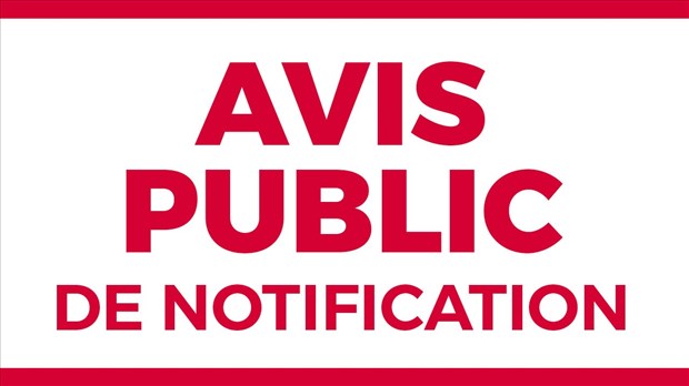 Avis public de notification