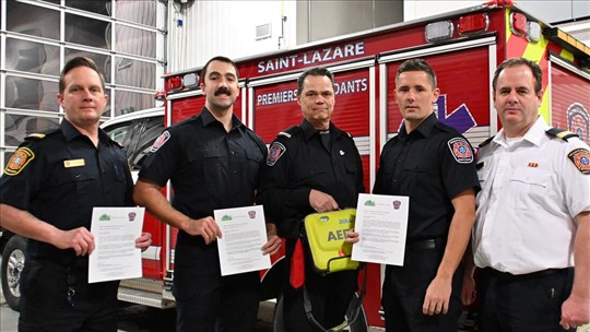 Mention d’excellence en réanimation pour cinq pompiers de Saint-Lazare 