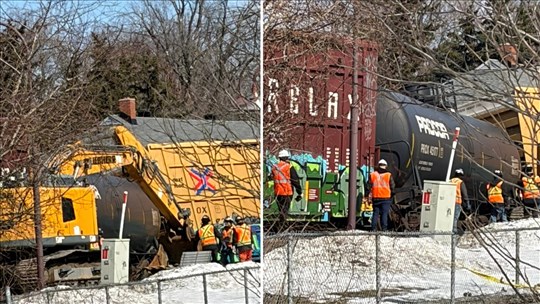 Un train de marchandises déraille près de la gare Dorion